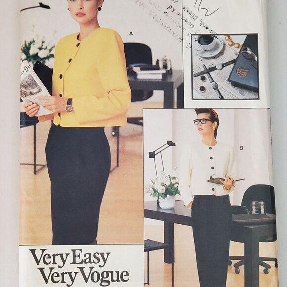 Vintage 80s Easy Very Vogue 3pc Career Outfit Pattern 7297 Sz 12 14 16 Uncut - Picture 1 of 2